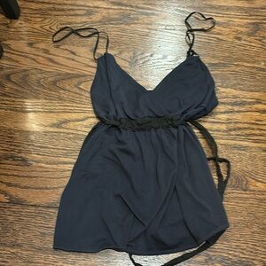 Theory baby doll tank with tie empire waist